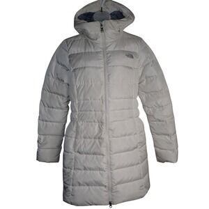 The North Face Gotham Parka II Womens Small White 550 Down Fill Hooded Long Coat